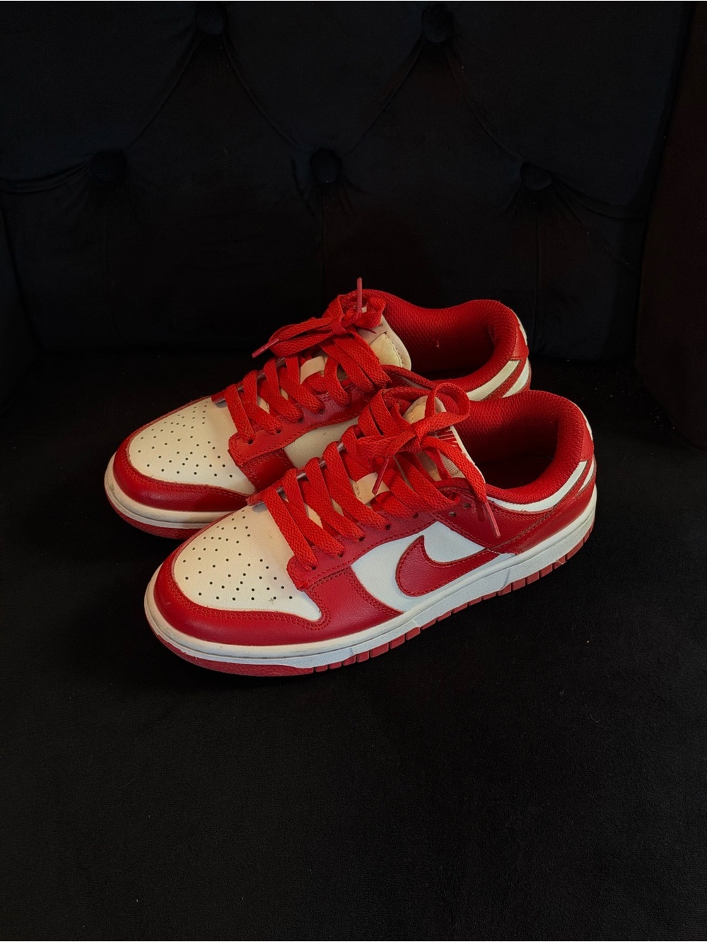Nike Red and White Low-Top Sneakers